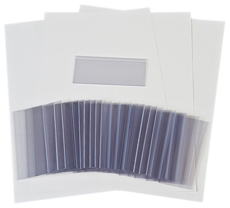 Akro-Mils 29302 Clear Protective Plastic Label Holder and Labels for large AkroBins and 30348, 30358, (25-Pack) - Image 1